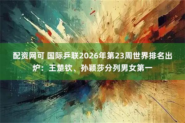配资网可 国际乒联2026年第23周世界排名出炉：王楚钦、孙颖莎分列男女第一